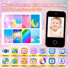 2025新款儿童智能手机玩具,2.8英寸触摸屏,双1080P摄像头,18款学习游戏和应用程序,包含鲨鱼造型手机壳和32GB SD卡,适合3-12岁男孩女孩的圣诞节/生日礼物 - 彩色 - 查看 12
