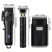 Black Cordless Electric Hair Clipper For Men, USB Rechargeable Grooming Kit With Hair Trimmer, Beard Trimmer And Edger - Perfect Gift For Father's Day