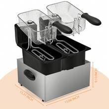 SUSTEAS 1500W Home Deep Fryer: A Kitchen Must-Have With Basket, Temp Control, Removable Lid & 2.5L Easy-Clean Pot - Ideal Gifts & Gift Ideas For Culinary Enthusiasts 304 Stainless Steel - 美規A型插(110-127V) - 查看 12