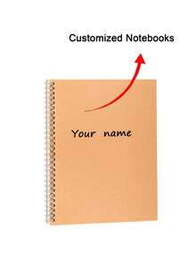 1 pieza Cuaderno en blanco personalizado con espiral, cubierta blanda personalizable, libreta de bocetos, adecuado para el hogar, la oficina y el estudio, cuaderno personalizado A5/B5, diario personalizable, perfecto para reuniones, diarios y regalos (cumpleaños o Navidad) - Multicolor - Ver 3