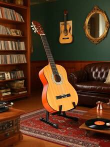 Metal Guitar Stand, Foldable Acoustic Guitar Stand, A-Type Vertical Floor Mounted Electric Guitar Support, Supporting Acoustics, Electronics, Bass, Ukulele, Banjo, (Requires Simple Assembly)