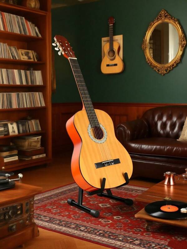 Metal Guitar Stand, Foldable Acoustic Guitar Stand, A-Type Vertical Floor Mounted Electric Guitar Support, Supporting Acoustics, Electronics, Bass, Ukulele, Banjo, (Requires Simple Assembly)