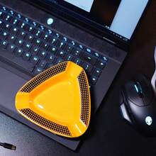 Triangular Cigar Ashtray, Ceramic With Temperature Control | Handcrafted Leather Triangular Cigar Ashtray | Heat-Resistant Glass Triangular Cigar Ashtray | Temperature Control, Ceramic, Leather, Glass, Heat-Resistant | Premium Materials, Practical Functions