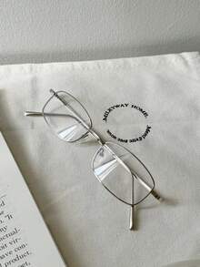 复古小框Y2K银框眼镜，透明镜片装饰眼镜，男女通用日式金属全框眼镜 - 銀 - 查看 7