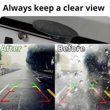汽车后摄像头防雨罩 - 加厚加宽硅胶，无损安装，适用于所有车型，晴雨天气，完美礼物，汽车摄像头罩，防雨，时尚设计，耐用汽车配件 - 均碼 - 查看 8