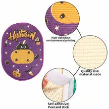 Halloween & Christmas Nightmare Decorations, Halloween & Christmas Hanging Decorations, Nightmare Theme Tree Home Indoor Party Decor, Ghost, Pumpkin, Bat, Evil Pumpkin Head, Holiday Themed Atmosphere, Sisal Cat Scratch Pad (Suitable For Walls, Sofas And Carpets), Durable Anti-Shedding Cat Scratch Surface With Hook And Loop Hooks, Indoor Cat Scratching Pad Wall Scratcher