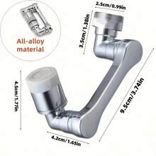 1 pieza Aireador de grifo de alta calidad, 2 modos, brazo mecánico giratorio 360°, extensión de grifo de fregadero antisalpicaduras, función de doble rociado, adecuado para cocina, baño, caravana