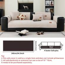 1 szt. Jednokolorowy, wodoodporny pokrowiec na sofę, skórzana etykieta, antypoślizgowy spód, przyjazny dla zwierząt, nie gubiący sierści, odpowiedni do sypialni, salonu, biura, wystroju wnętrz, pasuje do sof jednoosobowych, dwuosobowych, trzyosobowych, czteroosobowych i modułowych