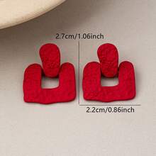 2pcs Geometric Retro Asymmetrical Fashion Earrings For Women