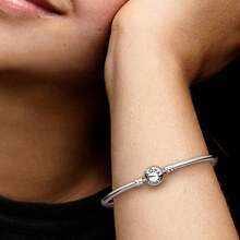 PANDORA 潘朵拉 銀色圓夢手鐲925銀DIY手鍊情侶基礎手鍊925銀手鍊女友禮物生日禮物聖誕禮物母親節禮物開學禮物590713 - 銀色 - 查看 3