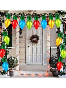 10pcs/5pcs/Set Christmas Bulb Pattern Decorative Balloons, Perfect Christmas Decorations, Suitable For Birthday Party Balloons, Holiday Party Room Decorations, Mother's Day, Valentine's Day Outdoor Event Planning Decorations,