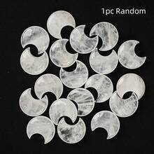 1pc 30mm Small Moon - Natural Crystal Agate Star & Moon, Great DIY Idea, Crescent Accessory Decoration, Excellent Gift Idea - Multicolor - View 11