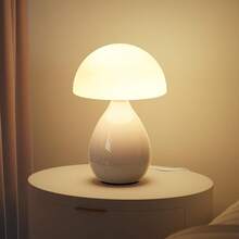 Mushroom Lamp Small Vintage Table Light, Mini Modern Lamp Bedside Nightstand LED, Small Light Dimmable For Bedroom, Living Room, Ceramic Base Glass Led Home Decor For Woman Gifts - nấm - Xem 1
