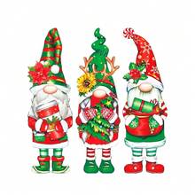 3 paquets Nains décoratifs de Noël Panneau de jardin Motif durable du Père Noël Décoration extérieure réutilisable Thème de Noël Ornement avec piquets pour allée de jardin, chemin, décoration de fête de Noël