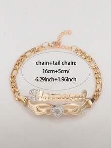 定制双层双色英文字母手链，带首字母刺绣和花卉镂空设计。可定制文字标签花朵手链，适合送给女友、妈妈、家人、朋友、女儿，适用于周年纪念、生日、日常佩戴、舞会、母亲节、情人节、毕业典礼、婚礼、派对，银色、金色，时尚、复古、简约、男女通用、休闲，适合送给他的理想礼物，适合送给她的理想礼物，学校用品，返校，学校礼物，办公室，学校，教室，教师礼物，大学，同事，宿舍，老师，男孩和女孩，青少年，初中生，中学生，高中生，大学生，大学生，大一，大二，低年级