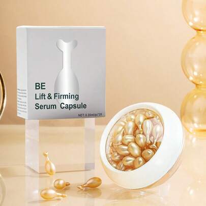 28粒*1粒维生素C面部精华胶囊，抚平皱纹、祛痘、紧致肌肤，滋润柔软肌肤，减少干燥和粗糙。温和配方，适合所有肤质，包括敏感肌肤。