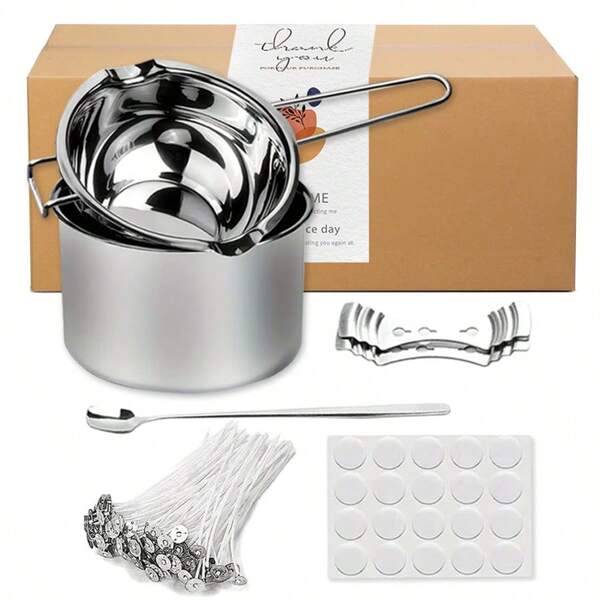 DIY Candle Making Kit, Includes Wax Melting Pot, Candle Wicks, Wick Stickers & Holder, Wick Centering Tool For Scented Candle Making And Wax Crafts