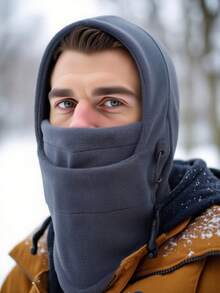 1顶防风加厚保暖帽，男女通用，户外运动，迷彩，多功能抓绒拉法帽，柔软保暖，适合骑行和冬季穿着 - 彩色 - 查看 2