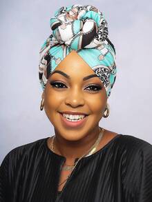 Awegeo Luxury African-Inspired Printed Turban For Women - Handwoven Forehead Bow Design Elegant Headwear For Special Occasions - Printing 011 - View 1