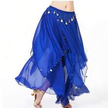 Belly Dance Costume Skirt, Belly Dance Undergarment, Stage Performance Skirt, Belly Dance Practice Grand Skirt - Sapphire - 查看 6