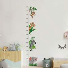Cartoon Jungle Animal Height Wall Sticker, Children's Room Early Education Measuring Ruler, Self-Adhesive Removable Decal Wall Decor Room Decor Wall Stickers Stickers Home Decor