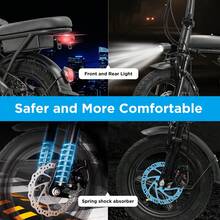 Electric Bike For Adults Teens, Folding Ebike,Commuter City Foldable E Bike With 500W Motor And 48V 10Ah Battery, 19.9MPH Speed Pedals Assist, Dual Disc Brakes,14" Compact Electric Bicycle With Basket