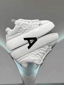 Zapatos casuales de moda para hombres, zapatillas deportivas con suela gruesa y diseño de letra A, aptas para todas las estaciones