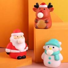 1/3/6/12/48个装圣诞节挤压泡泡玩具，适合儿童男孩女孩，感官减压玩具，柔软挤压解压玩具，幼儿圣诞礼物，派对小礼品 - 彩色 - 查看 4