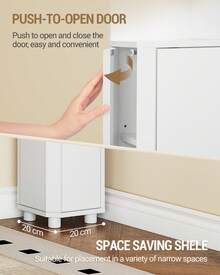 HaluPeit Bathroom Cabinet, Corner Cabinet, Toilet Cabinet With Adjustable Shelves, 2 Side Doors, Narrow Bathroom Shelf, Easy Assembly, 20 X 20 X 79 Cm, White - trắng - Xem 7
