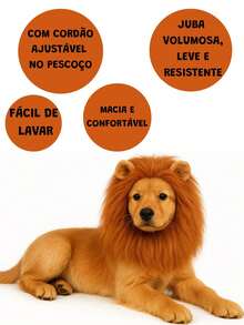 Lion's Mane Dog Wig Pet Costume - 駝色 - 查看 2