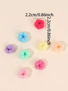 100 piezas/paquete Scrunchies de color aleatorio para niñas bebé, gomas elásticas para coleta, trenzas, uso diario y de viaje - Multicolor - Ver 11