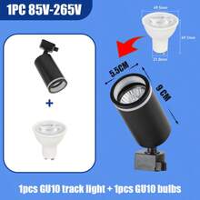 3pcs/4pcs/6pcs GU10 Recessed Ceiling Track Lights, Replaceable Bulb, Spotlight For Room, Living Room, Bedroom, Corridor, Kitchen, Closet, House, Store, Supermarket, Clothing Store, Mall, Studio, Restaurant, Bar, Gym, Dance Studio. Voltage: 85-265V, Black/White Available - GU10 Track Light - View 12