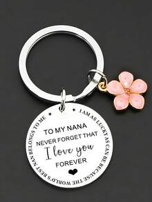 1pc "To My Nana" Keychain, Stainless Steel Engraved Gift For Grandmother, Mother's Day, Christmas, Family Gathering Halloween Accessories Teachers Day Bag Accessories Lanyards With Id Holder Car Accessories Bag Charms - Multicolor - View 1