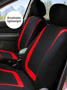 9pcs (5 Seats), 4pcs (2 Seats), 2pcs (1 Seat) Universal Car Seat Covers, U-Shaped Striped Patchwork Design, All Season Use, Easy To Clean, Fashion Interior Upgrade, Fit For General Cars, Effectively Protect Car Seats | Modern Seat Covers | Durable Seat Protection - Style a - View 4