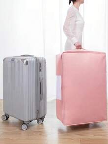 1/3pcs Plain Quilt Storage Bag,Comforter Storage Bag - Folding Organizer Bag For King/Queen Comforters, Pillows, Blankets, Bedding/Quilt, Blanket, Duvet, Mothproof Space Saver; Large Collapsible Organizers, Decorations Autumn Decor Festival Decor Room Decor Home Decor Bedroom Decor, Pink Closet Organization And Storage Clothes Organizer