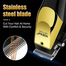 HIENA 三合一男士理容套装 - 专业 USB 充电式理容套装，包含理发器、电动剃须刀、细节修剪器，是父亲节礼物、迷你男士理发工具、情人节礼物和男士礼物的理想之选。 - 黑金 - 查看 7