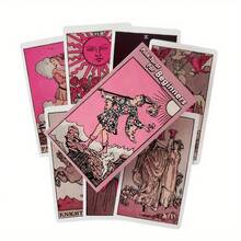 Bộ bài Tarot dành cho người mới bắt đầu màu hồng, thích hợp cho tiệc tùng và ngày lễ, bàn cờ, bài Tarot Oracle, trò chơi bài, bài Tarot, bài Tarot, bài Oracle, bài Tarot, bài Tarot, bài Oracle - Màu Hồng Tươi - Xem 2