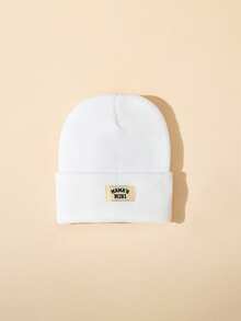 1/2/3/4pcs Thickened Knitted Hat For Kids Winter Warm Casual Ear Ion Fashionable Letter Baby Thermal Lined Knit Cap Autumn Winter - Multicolor - View 6