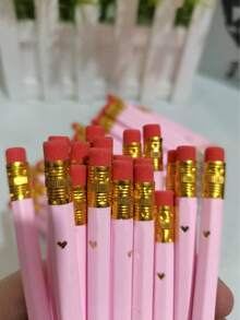 10/20/30pcs Pink Mini Pencil With Eraser, 4 Inch/10cm HB Hexagon Golf Pencil For School, Office, Gift, Wedding Back To School
