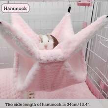 3pcs Plush Hamster Hammock Set Sugar Glider Hanging Cage Accessory Set Small Animal Hammock Passageway Mat Suitable For Guinea Pigs, Rats, Gerbils, Squirrels, Birds, Parrots - Multicolor - View 2