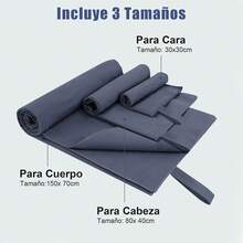Toalla Microfibra, Toallas de Mmicrofibra 3 PCS, Toalla Secado Rápido - Gris - Ver 10