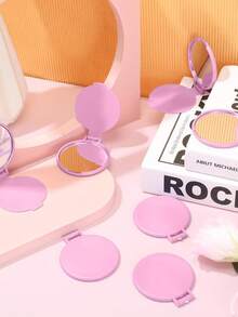 1/5/10/50/100pcs Handheld Small Mirror, Portable Makeup Mirror For Purse, Travel Essential, Dorm Room Vanity Mirror, Gift For Friends, Classmates, Girlfriends,Giveaways,Travel,Cheap Stuff,Travel Essential - Pink - View 6