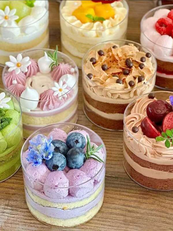 1pc Round Cake Box With Lid, Baking Dessert Packaging Cup, Tiramisu Cup