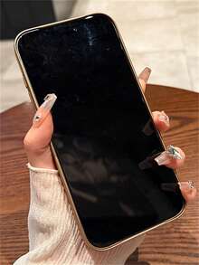 超薄简约磨砂镂空磁吸支架手机壳适用于 17Air 16 15 14 Plus 13 12 11 Pro Max奢华无线充电指环支架镜头保护磨砂后盖 - 沙漠金 - 查看 4