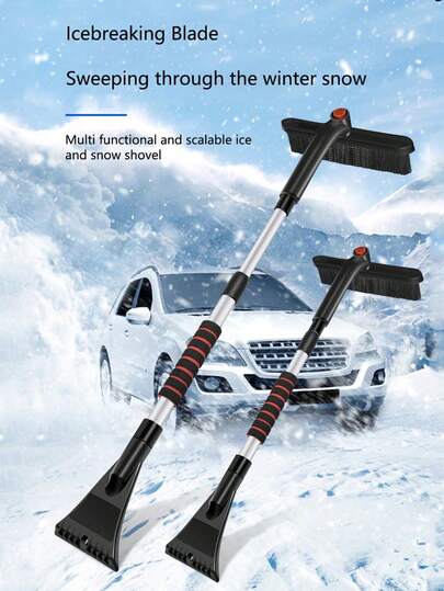 1pc Car Snow Shovel, Detachable Multi-Function Snow Brush, Ice Scraper, Winter Snow Removal Tool