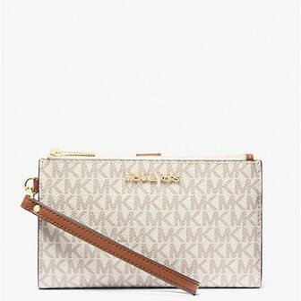  Michael Kors JET SET TRAVEL Lady Wrist Bag Wallet 35F8GTVW0B VANILLA