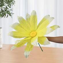 Decoraciones florales gigantes: hermosas margaritas artificiales como accesorios para fotos, ideales para decoraciones de bodas y proyectos de bricolaje en casa. - Amarillo - Ver 4