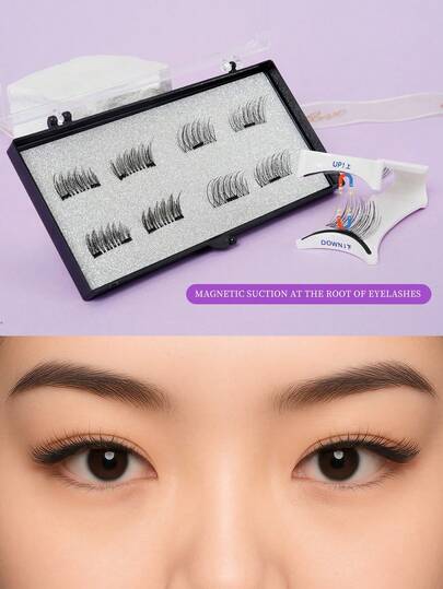 1 paire de faux cils magnétiques, sans colle nécessaire, facile à appliquer, best-seller en Europe et en Amérique