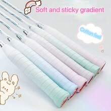 1pc Gradient Bubble Wrap Overgrip, Non-Slip Sweat-Absorbent Badminton Racket Macaron Handle Grip - Multicolor - View 2