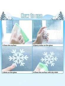 全新 137 片雪花窗贴、白色雪花静电玻璃圣诞装饰、冬季门背景装饰、白色雪花静电玻璃、圣诞玻璃窗 - 圣诞窗贴雪花圣诞装饰圣诞窗贴节日窗贴冬季装饰雪花窗贴、圣诞装饰、冬季门背景装饰、白色雪花静电玻璃